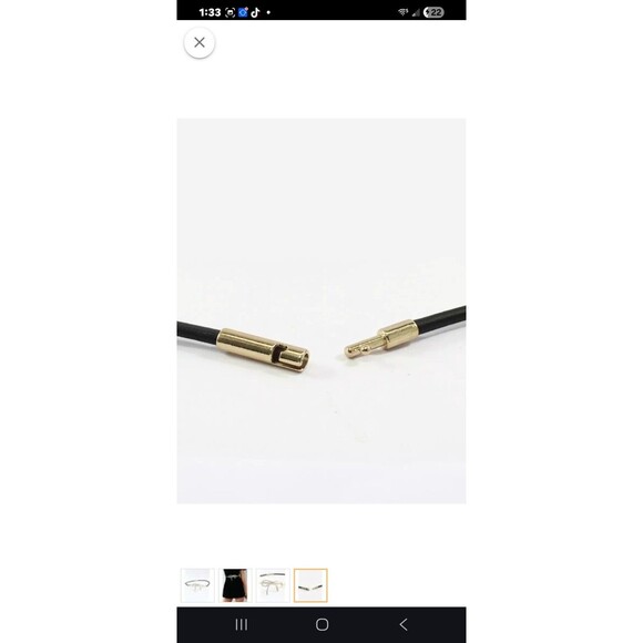 Designer Goldtone Metal Bow Belt Black Stretch  Sz S (28" To 34") Signed - Picture 4 of 7